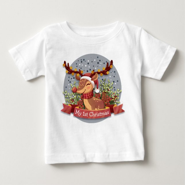 Mein 1. Weihnachtsren Baby T-shirt (Vorderseite)