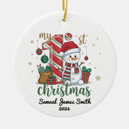 Mein 1. Weihnachtsschneemann - Custom Keramik Ornament