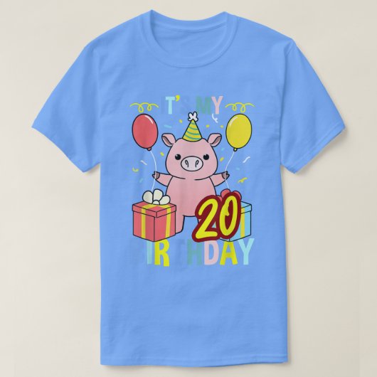 Mein 20. Geburtstag Schwein für Schweinefleisch T-Shirt (Design vorne)