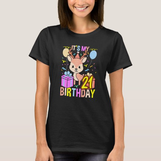 Mein 21. Geburtstag Hirsch T-Shirt (Vorderseite)