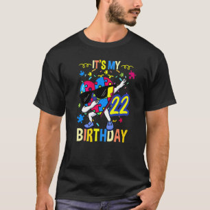 Mein 22. Geburtstag Dabbing Autismus Puzzle T-Shirt