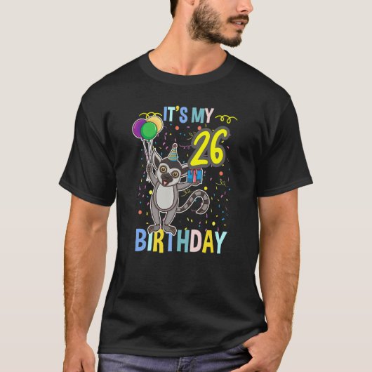 Mein 26. Geburtstag Lemur T-Shirt (Vorderseite)