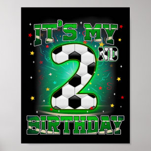 Mein 2. Geburtstag Jungen Fußball 2 Jahre alte Par Poster