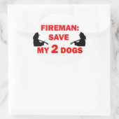 Mein 2 Hunde Feuerwehrmann rett Runder Aufkleber (Tasche)