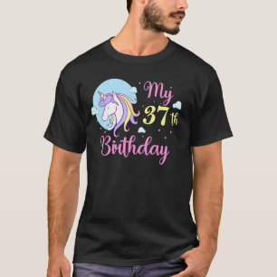 Mein 37. Geburtstag Niedliches Einhorn T-Shirt