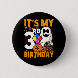 Mein 3. Geburtstag Ghost Pumpkin Halloween-Party 3 Button