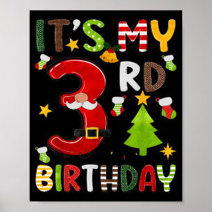Mein 3. Geburtstag Jungen 3 Jahre alte Kinder Weih Poster