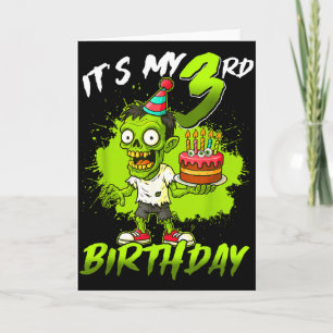 Mein 3. Geburtstag Zombie 3 Jahre alt Frohes Hallo Karte