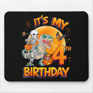 Mein 4. Geburtstag Dinosaurier Skelett Mumie Hallo Mousepad
