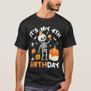 Mein 4. Geburtstag-lustiger Halloween-Skelett 4. G T-Shirt