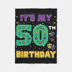 Mein 50. Geburtstag Mardi Gras 50 Jahre alte Maske Fleecedecke
