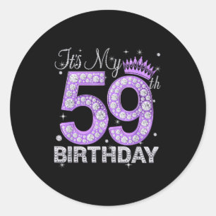 Mein 59. Geburtstag Königin Frauen 59 Jahre alt Di Runder Aufkleber