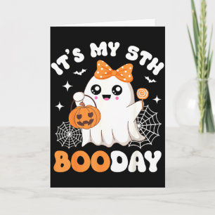 Mein 5. Boo-Tag, Lustiger Halloween-Geist 5. Gebur Karte