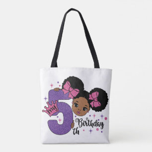 Mein 5. Geburtstag Black Girl Glitzer Princess Des Tasche