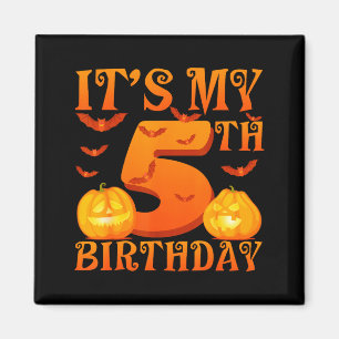 Mein 5. Geburtstag Kürbisse 5 Jahre alt Halloween Magnet