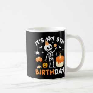 Mein 5. Geburtstag-lustiger Halloween-Skelett 5. G Kaffeetasse