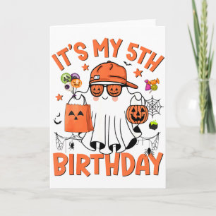 Mein 5. Geburtstag Lustiger Halloween Spuk Geist 5 Karte