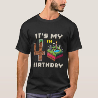 Mein 5. Geburtstag Pixel-Spiel 4 Kuchen Video-Spie T-Shirt