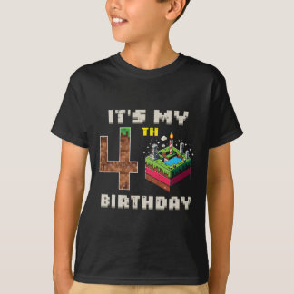 Mein 5. Geburtstag Pixel-Spiel 4 Kuchen Video-Spie T-Shirt