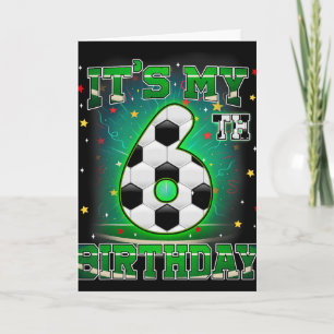 Mein 6. Geburtstag Jungen Fußball 6 Jahre alte Par Karte