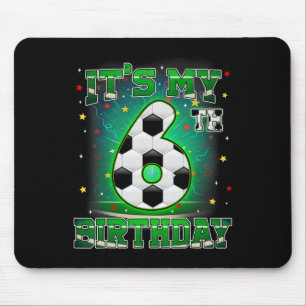 Mein 6. Geburtstag Jungen Fußball 6 Jahre alte Par Mousepad