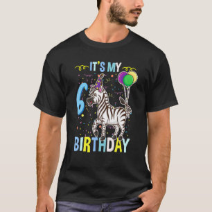 Mein 6. Geburtstag Zebra Afrikanisches Tier T-Shirt