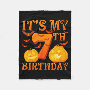 Mein 7. Geburtstag Kürbisse 7 Jahre Alt Halloween Fleecedecke