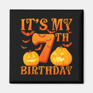 Mein 7. Geburtstag Kürbisse 7 Jahre alt Halloween Magnet