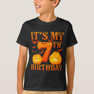 Mein 7. Geburtstag Kürbisse 7 Jahre alt Halloween T-Shirt
