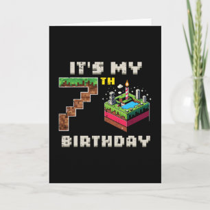 Mein 7. Geburtstag Pixel Spiel 7 Kuchen Video Game Karte