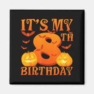 Mein 8. Geburtstag Kürbisse 8 Jahre Alt Halloween Magnet