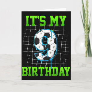 Mein 9. Geburtstag Lustiger Fußball-Geburtstag Jun Karte
