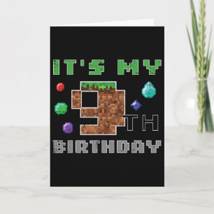 Mein 9. Geburtstag Pixel 9 Gamer Video Gaming Jung Karte