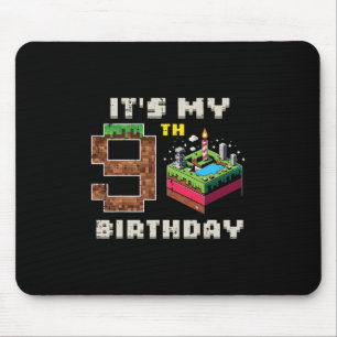 Mein 9. Geburtstag Pixel-Spiel 9 Kuchen Video-Spie Mousepad