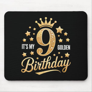 Mein 9. goldener Geburtstag 9 Jahre alte Bday Kind Mousepad