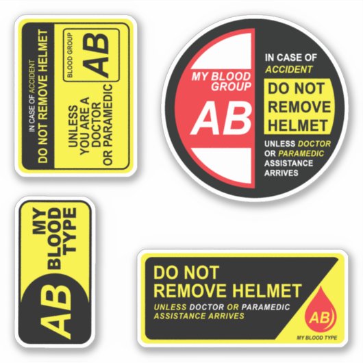 Mein AB-Aufkleber-Pack für den Bluttyp Aufkleber (Vorderseite)