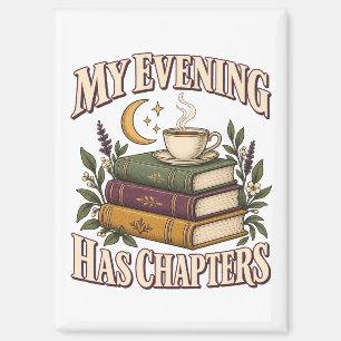 Mein Abend hat Kapitel Bücher und Tee Magnet