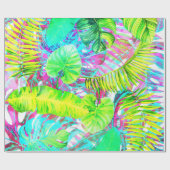 Mein abstrakter bunter aloha Laubgarten Geschenkpapier (Flach)