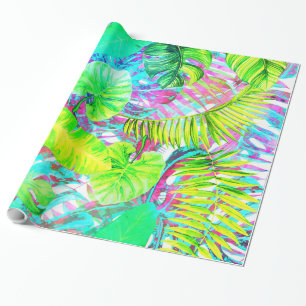 Mein abstrakter, farbenfroher Aloha-Garten Geschenkpapier