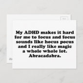 Mein ADHD Focus Hocus Pocus Postkarte (Vorne/Hinten)