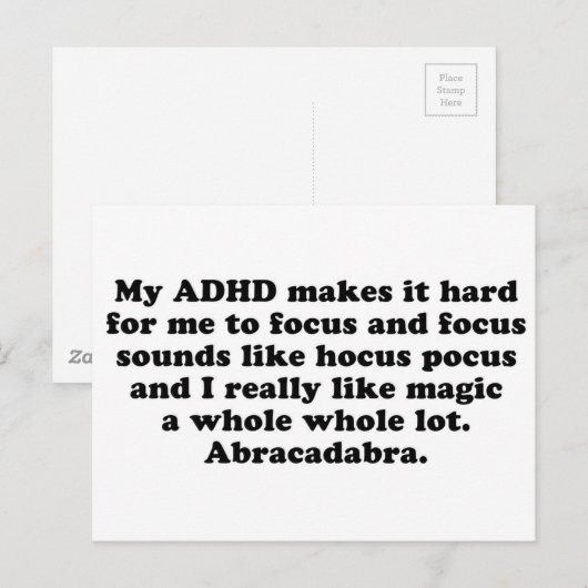 Mein ADHD Focus Hocus Pocus Postkarte (Vorne/Hinten)
