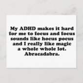Mein ADHD Focus Hocus Pocus Postkarte (Vorderseite)