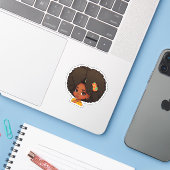 Mein Afro - Natürliches Haar - Afrozentrisches Ges Aufkleber (Laptop mit iPhone)