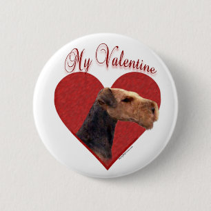Mein Airedale Terrier Valentine Button