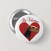 Mein Airedale Terrier Valentine Button (Vorne & Hinten)