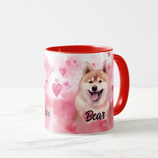 Mein Akita Hund ist mein Personalisierter Valentin Tasse (VorderseiteRechts)