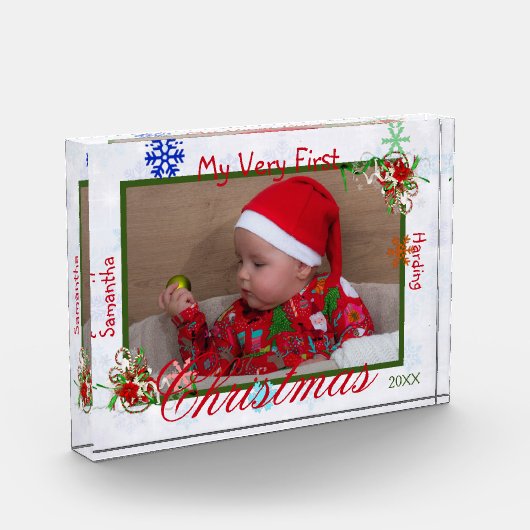 Mein allererster Weihnachtsjunge Personalisiert Fotoblock (Links)