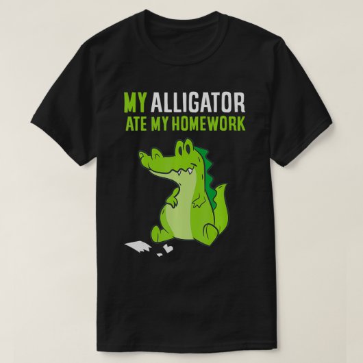 Mein Alligator hat meine Hausaufgaben Funny School T-Shirt (Design vorne)