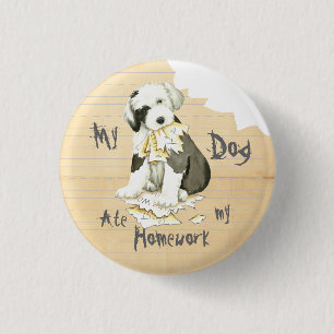 Mein alter englischer Schäferhund aß meine Button