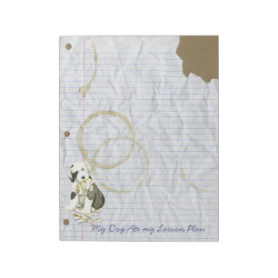 Mein alter englischer Schäferhund aß meinen Notizblock